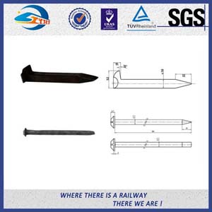 ISO Certificate Railroad Track Spikes / Rail Dog Spike For Timber Sleeper