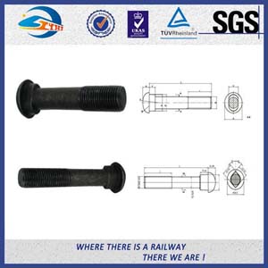 Railroad Fastener Qualified Railway Bolt with washer / heavy square nuts