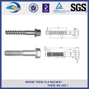 UIC Standard Black Q235 Railroad Screw Spike For Fastening Rails